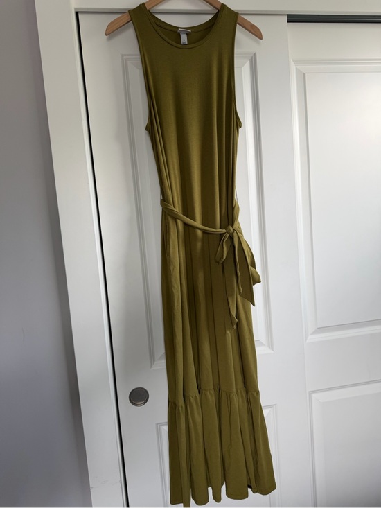a new day Dresses & Skirts - A New Day Sleeveless Olive Green Tie-Waist Maxi Dress Size Medium